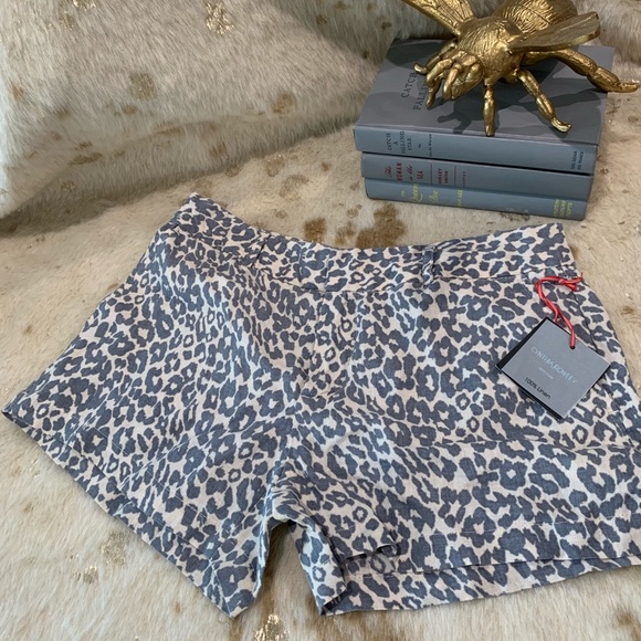 Cynthia Rowley NWT leopard linen shorts size 4 ❤️ - Picture 1 of 6